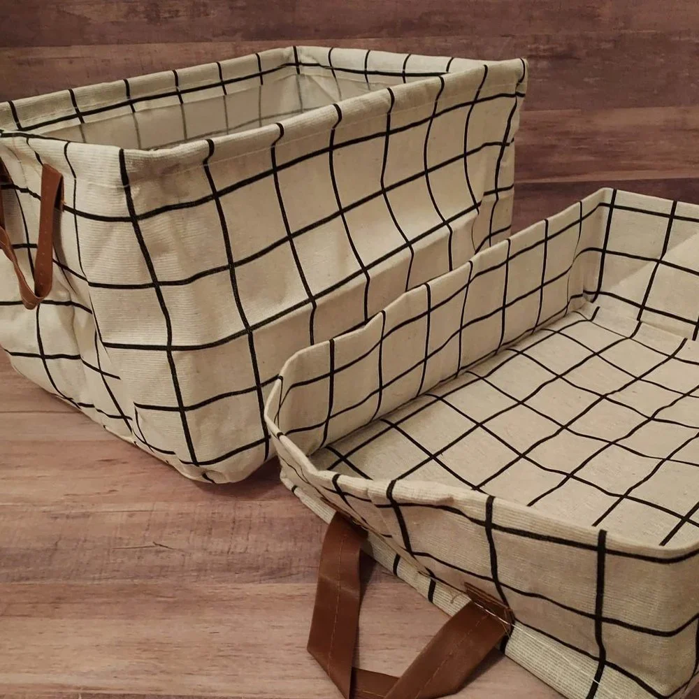 *1 DAY SALE* (3) Collapsible Foldable Sizeable Organization Storage Bins Baskets - Picture 3 of 16